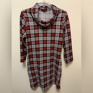 EN/KAY by Navleen Red and Black Plaid Dress